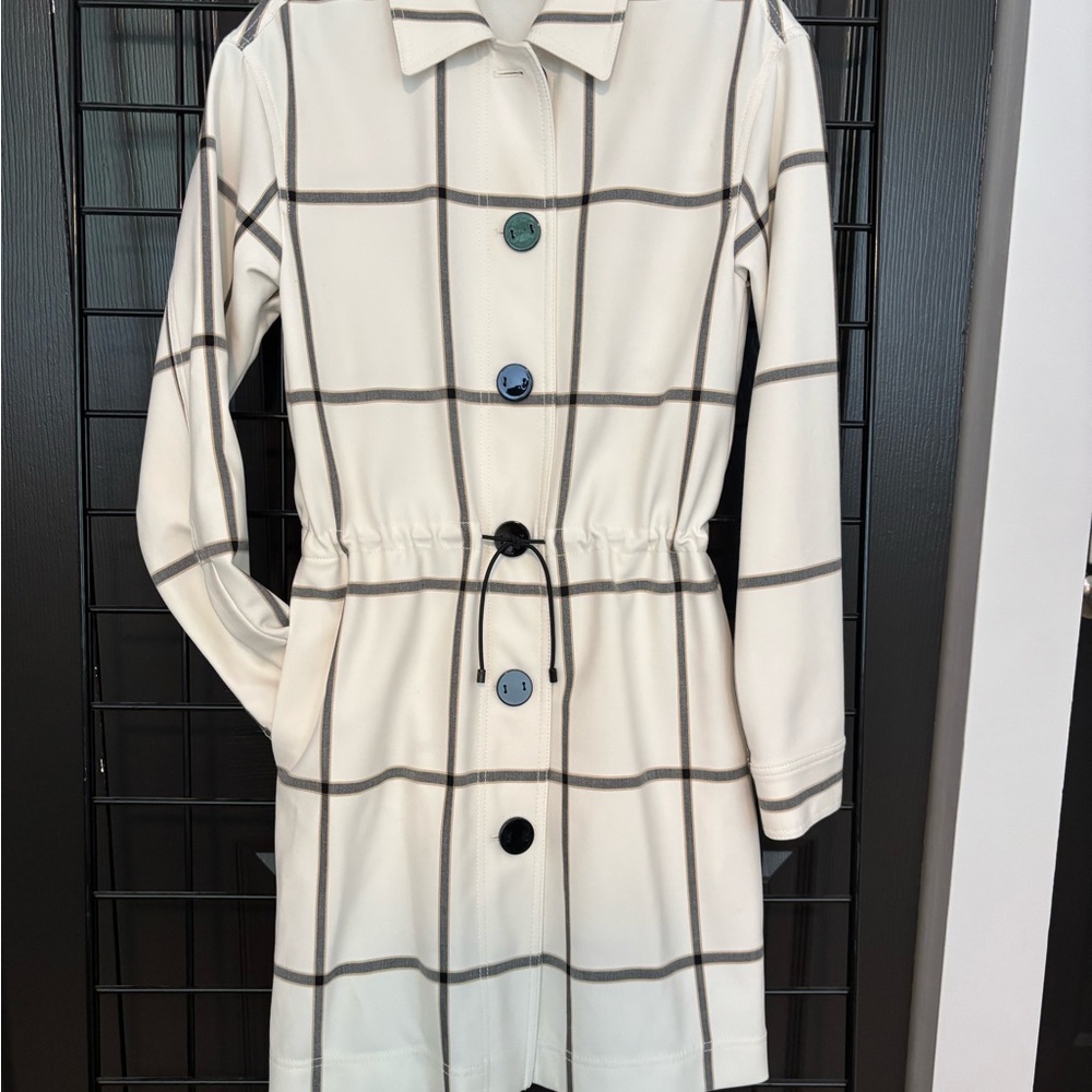 Plaid White and Gray Women's Coat or CoatDress